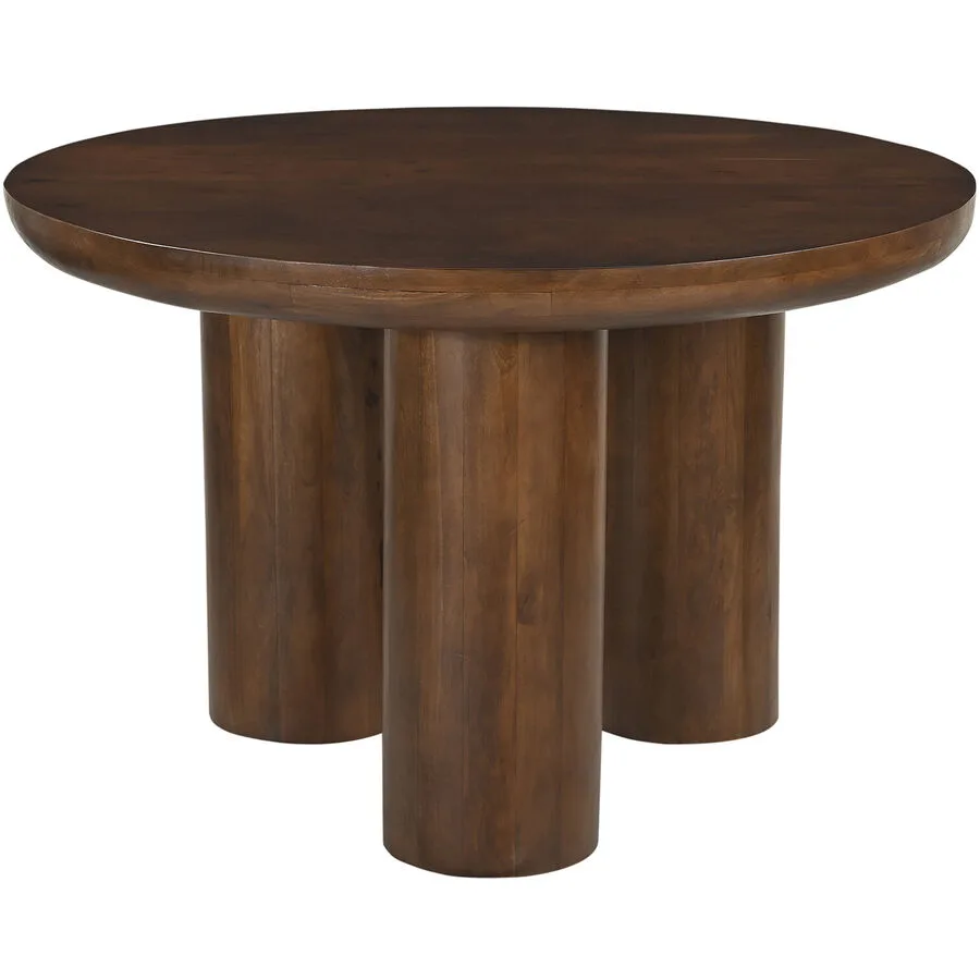 Tisch Rondo Braun Holz 120 cm - Material: Mangoholz massiv