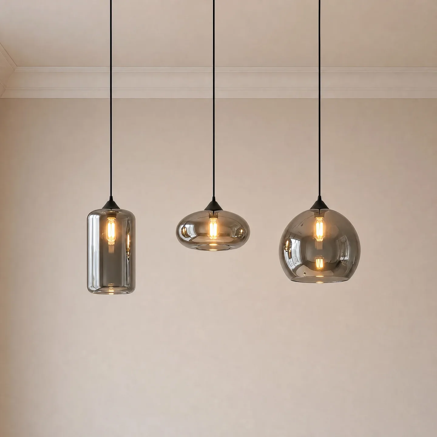 Marla Pendel Smoke - Lindby - Stue - Moderne - Metall - Med flere lyskilder
