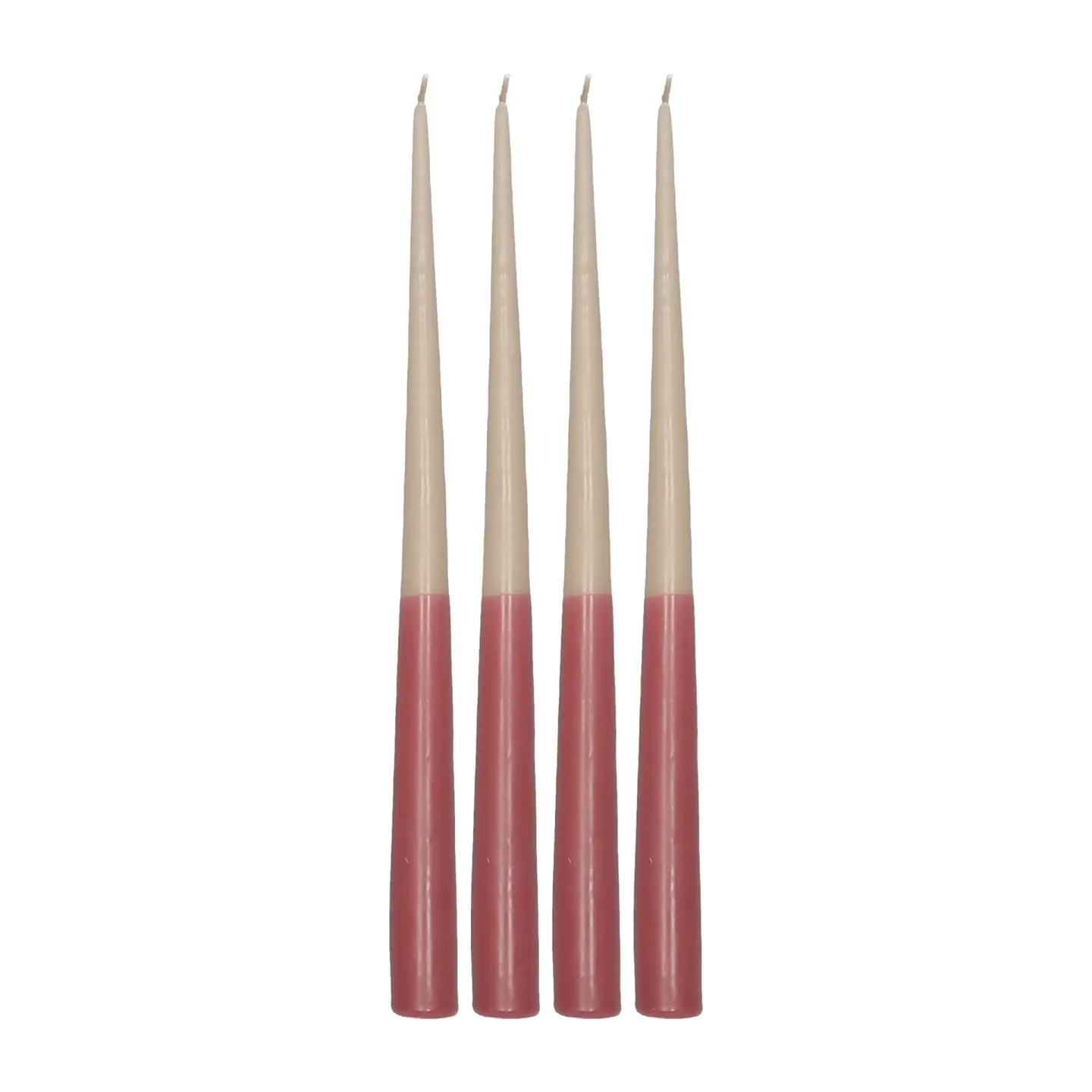 Scandi Essentials Affinity antikljus tvåfärgade 4-pack 32cm Beige-red