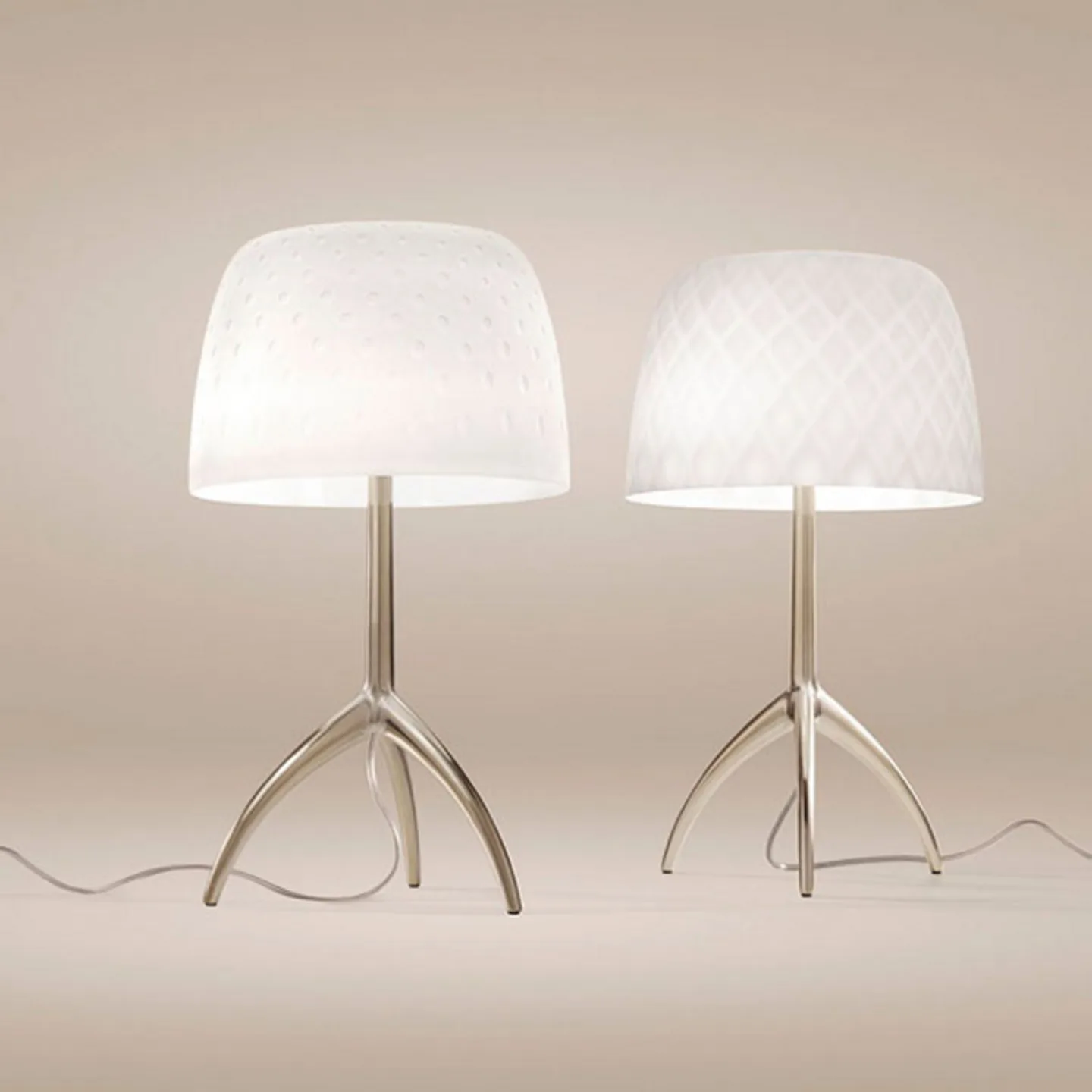 Lumiere 30 Tischlampe, 35 cm, Pastille, ein/aus - Foscarini - Wohnzimmer - Design - Glas - Mit Schirm