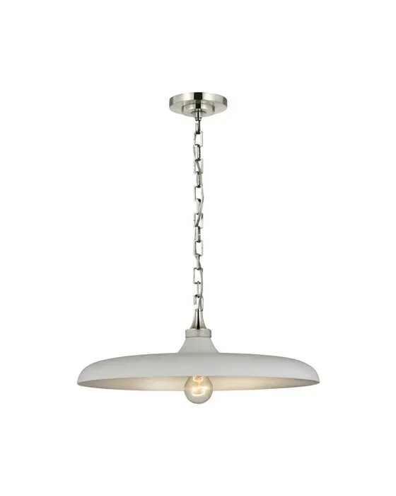 Piatto Pendant Polished Nickel/White M