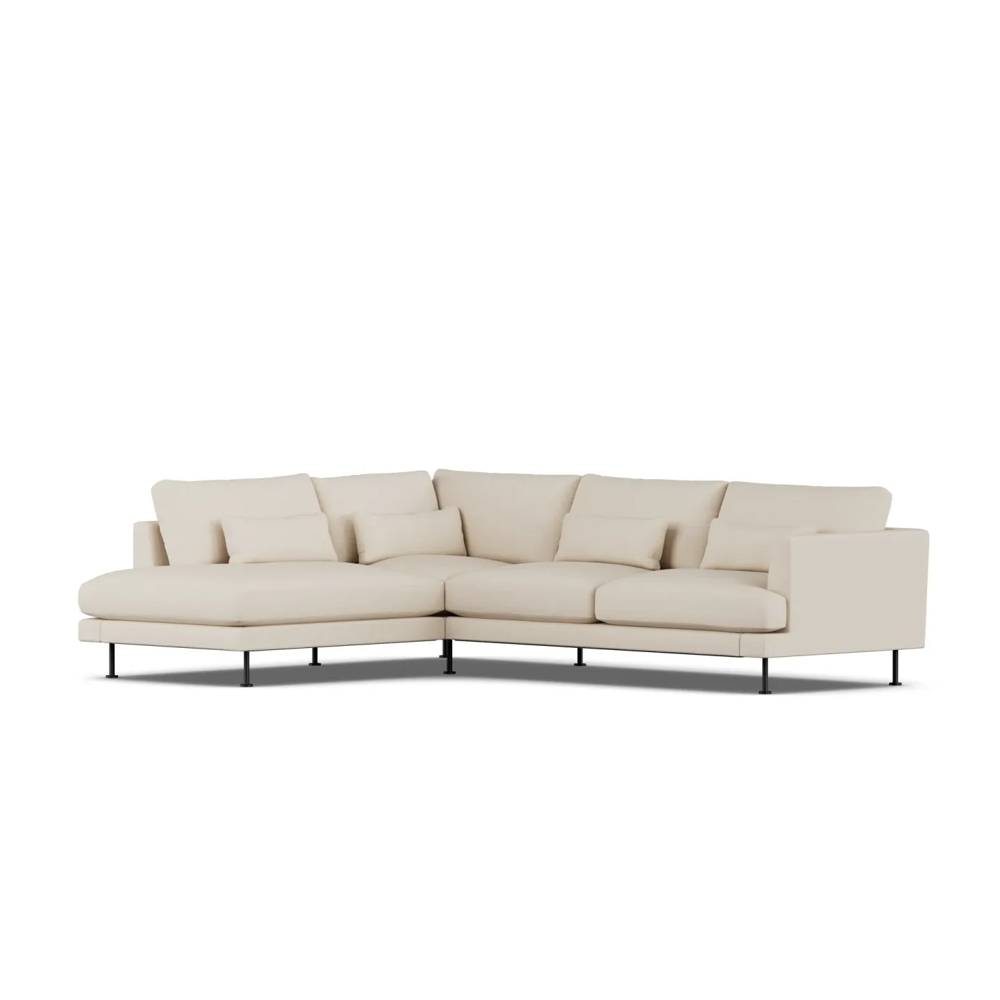 1898 Bredhult Sofa Same Beige 6670-Schwarzer Stahl, 3-sitzig A2