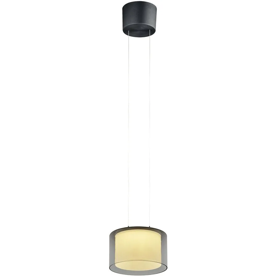 Designer-Pendellampe Bankamp Grand Smoke anthrazit 1 dimmbar D 20 cm - Farbe: Anthrazit eloxiert - LED - Lichtfarbe: Extra warmweiss - Material: