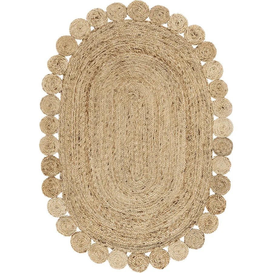 Teppich Chandra Natur Einfarbig Jute 120 x 170 cm