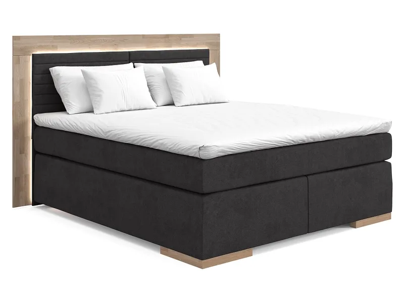 Boxspringbett ZERMATT braun 180x200cm halbfest