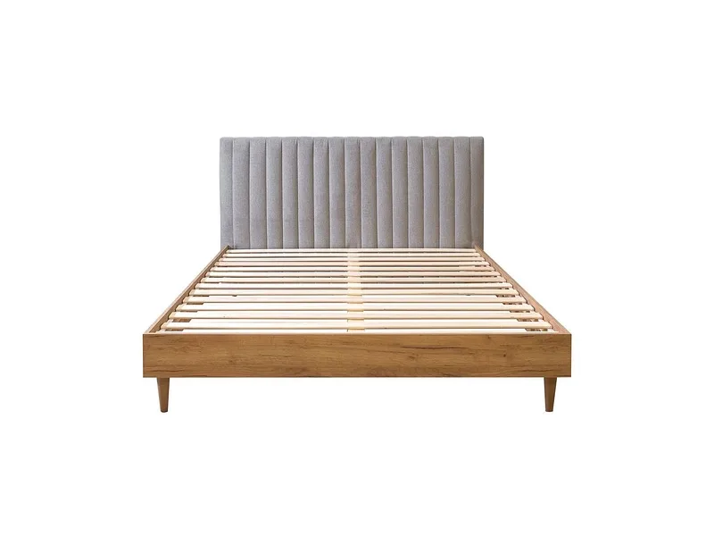 Bett BOBOCHIC OCEANE 180x200cm stoff mit textur hellgrau