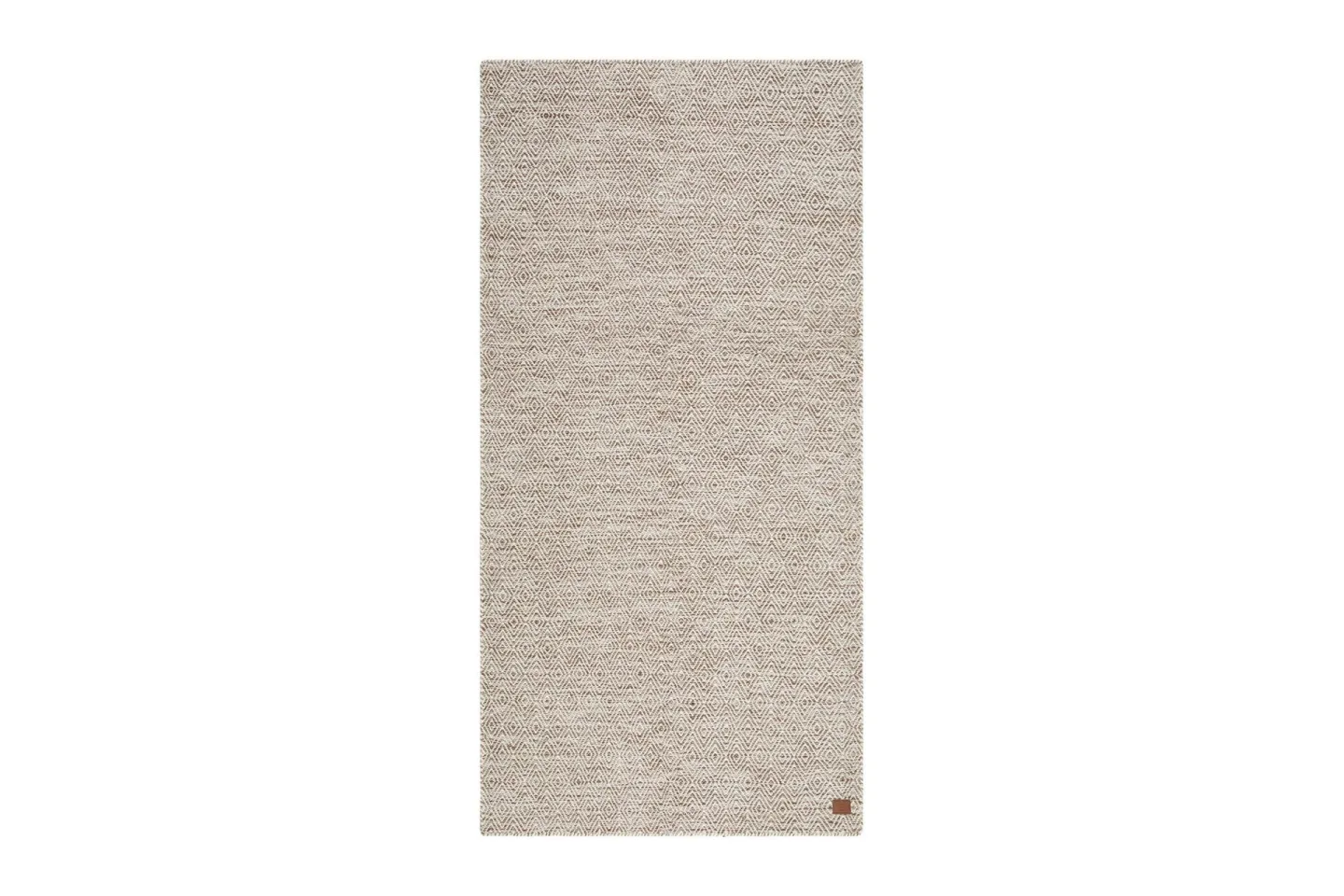 Gåsöga Ullmatta 75x200 cm Oval - Beige