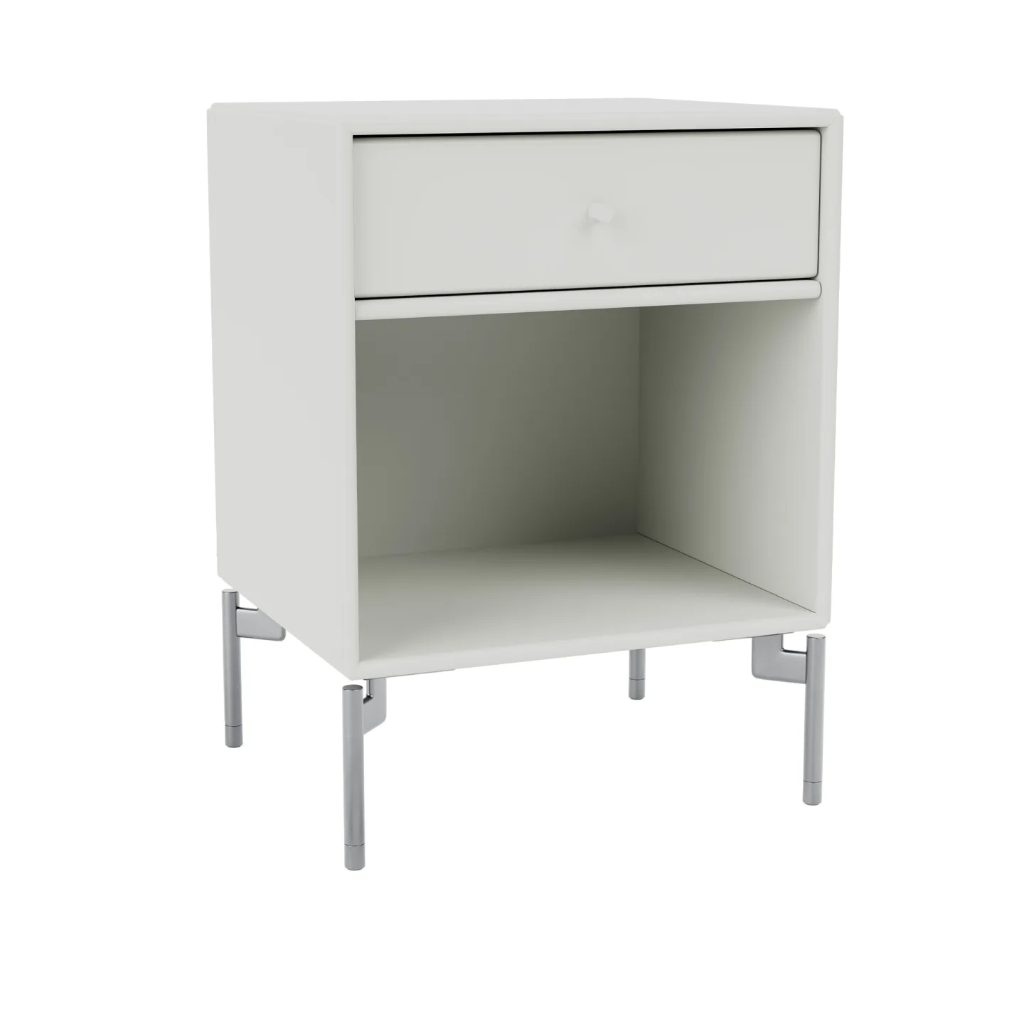Montana - Dream Nightstand - Nordic / Matt Chrome Legs - Sängbord - Peter J. Lassen - Grå