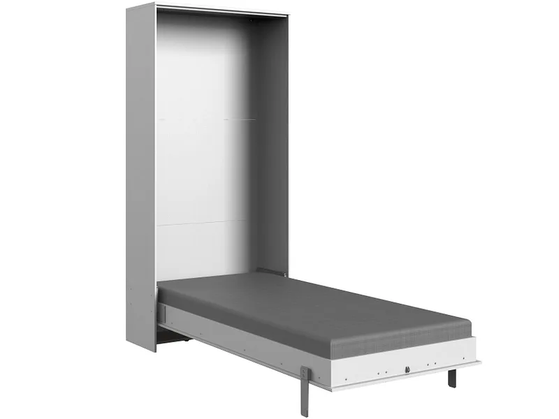 Bett mit hochklappbarem Einlegerahmen FOLD 90x200cm spanplatte weiss