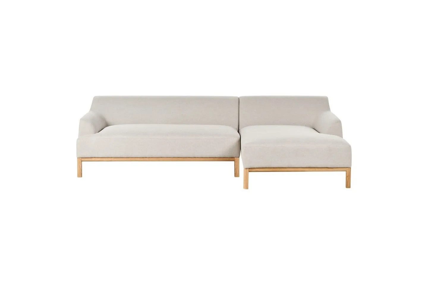 Hörnsoffa Sosjo Beige, ljust trä, Vänstervänd - Beige, ljust trä, Vänstervänd