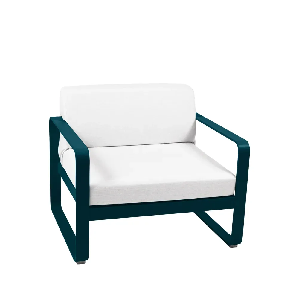Fermob Bellevie fåtölj Acapulco blue (blå), off-white dyna