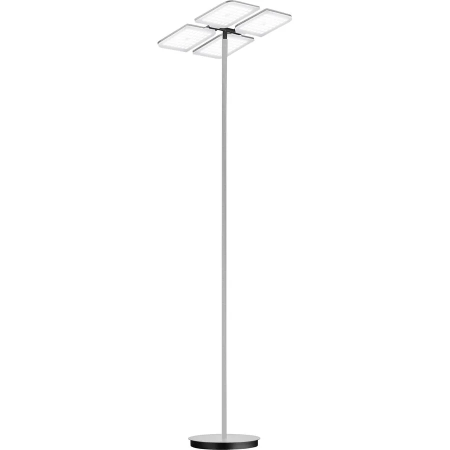 Designer-Stehlampe Bankamp Quadro aluminium matt dimmbar H 190 cm - Farbe: silber - LED - Lichtfarbe: Extra warmweiss - Helles Neutralweiss -