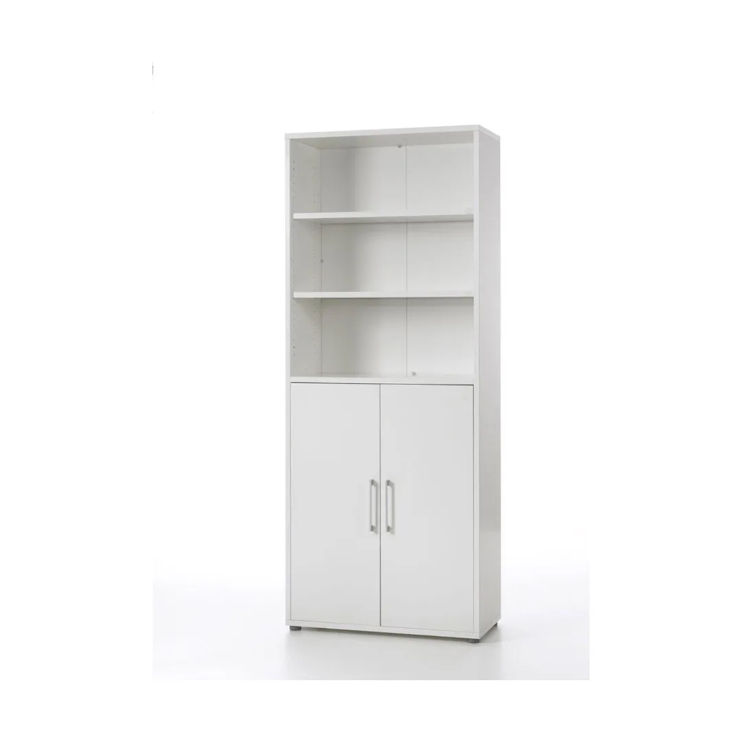 Prisme Büro Aufbewahrung 2 Ablagen, 2 Türen weiss.