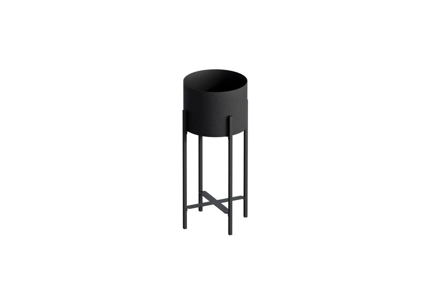 Dekorativ Kruka Mirven Svart 23 x 23 x 48 cm - 23 x 23 x 48 cm