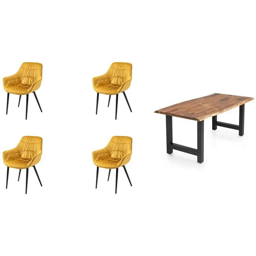 Essgruppe Eats natur Akazie/Samt B 160 T 85 cm 4