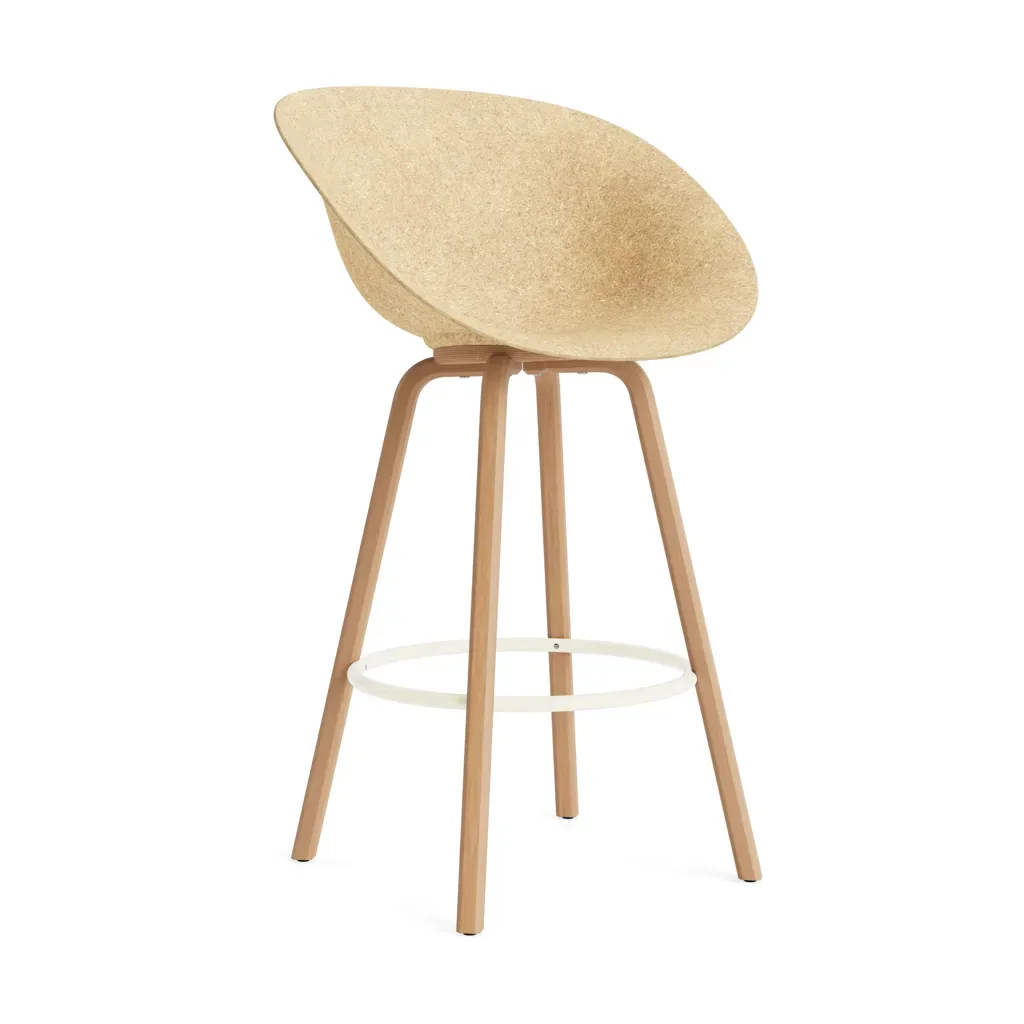 Normann Copenhagen Mat Bar Armchair Armlehnstuhl 75 cm Hemp-beech-cream steel