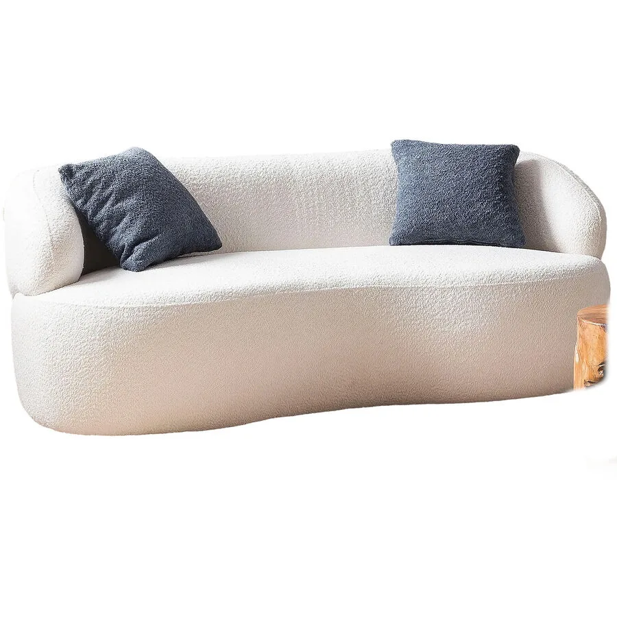 Sofa Manja Ohne Bouclé Optik weiss B 170 T 95 cm