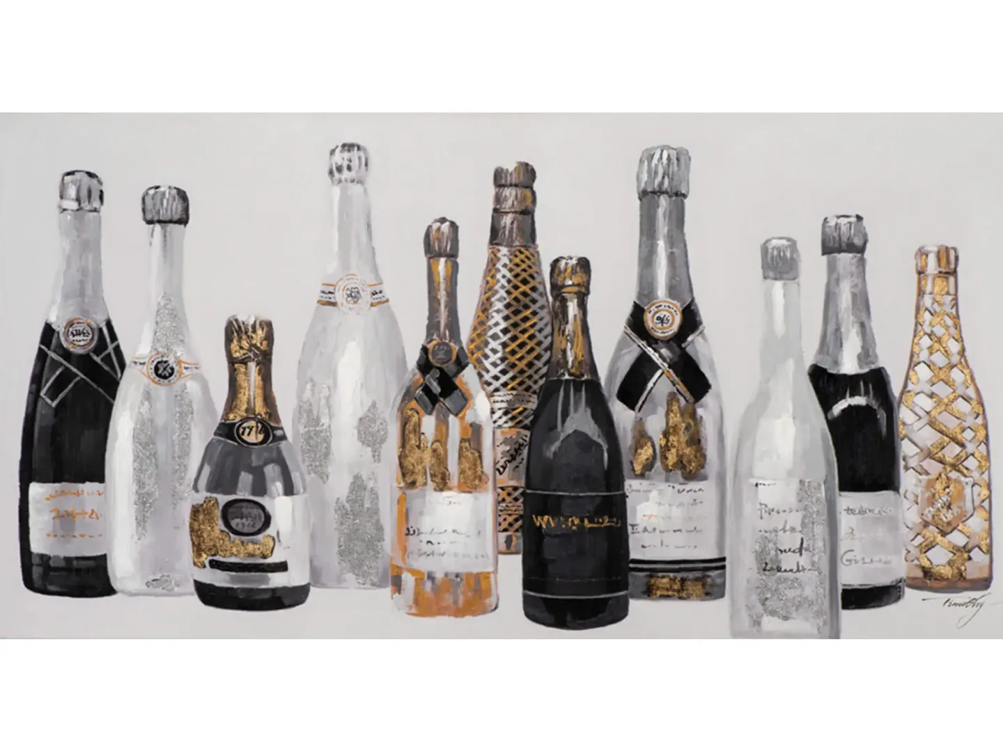 image LAND Gemälde Champagne Bottles | Schubiger Möbel