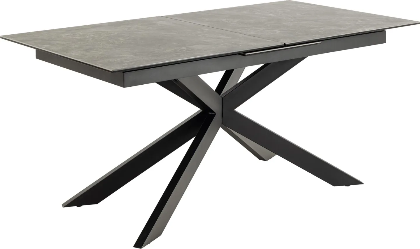 Irwine Esstisch 90x168/210cm inkl. 1 Zusatzplatte schwarz.