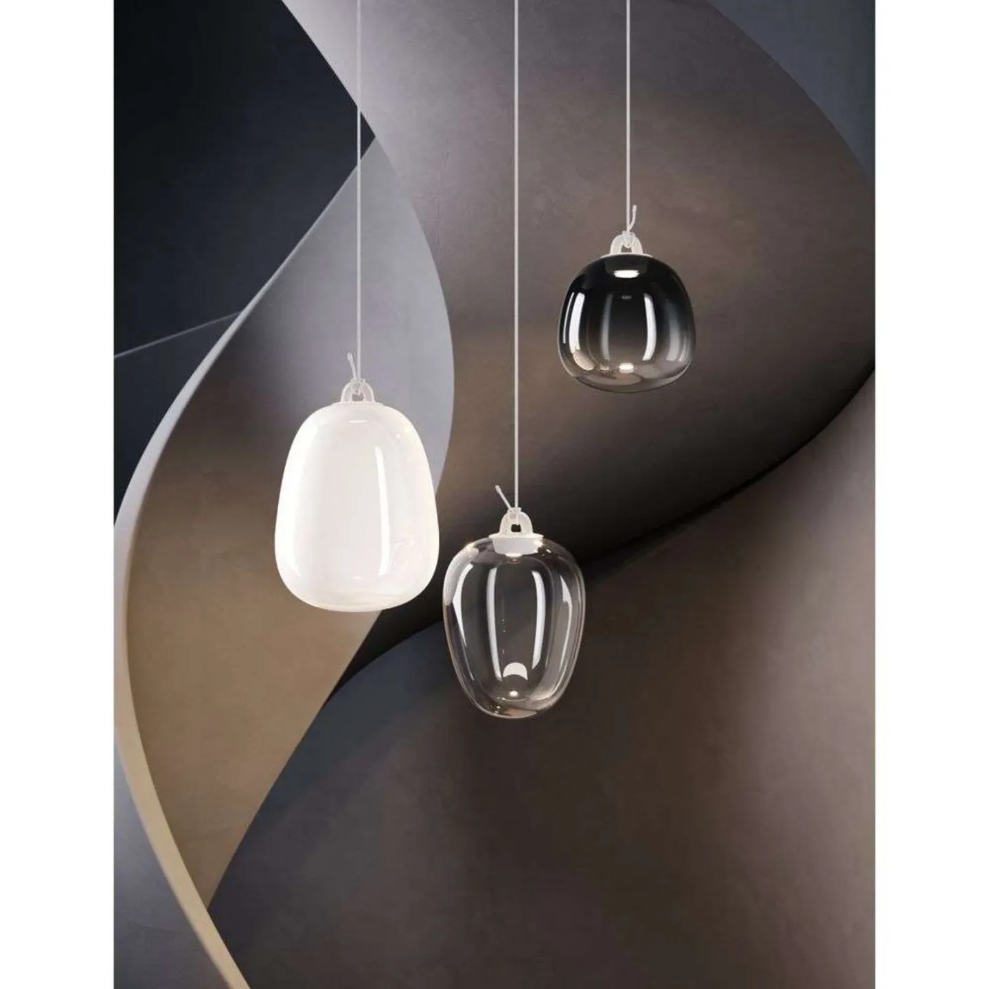 Oblò Pendel Small 2700K Silk Hvid/Hvid - Lodes - Stue - Glas