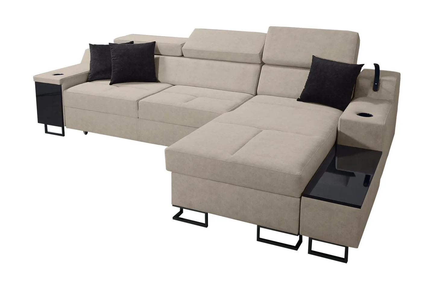 Seginus Bäddsoffa m. Divan Förvaring 3-sits 226x127 - Beige