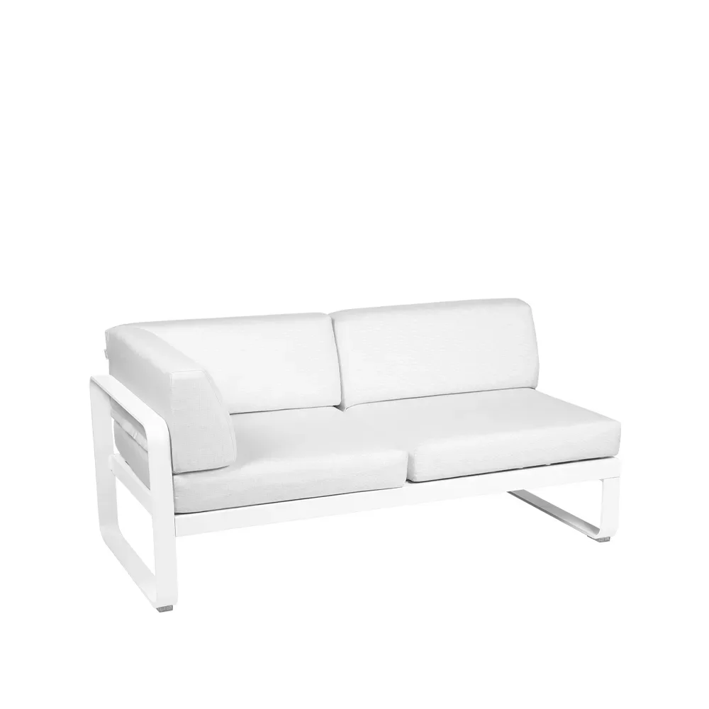 Fermob Bellevie Corner modulsoffa 2-sits Cotton white (vit), offwhite dyna, vänster