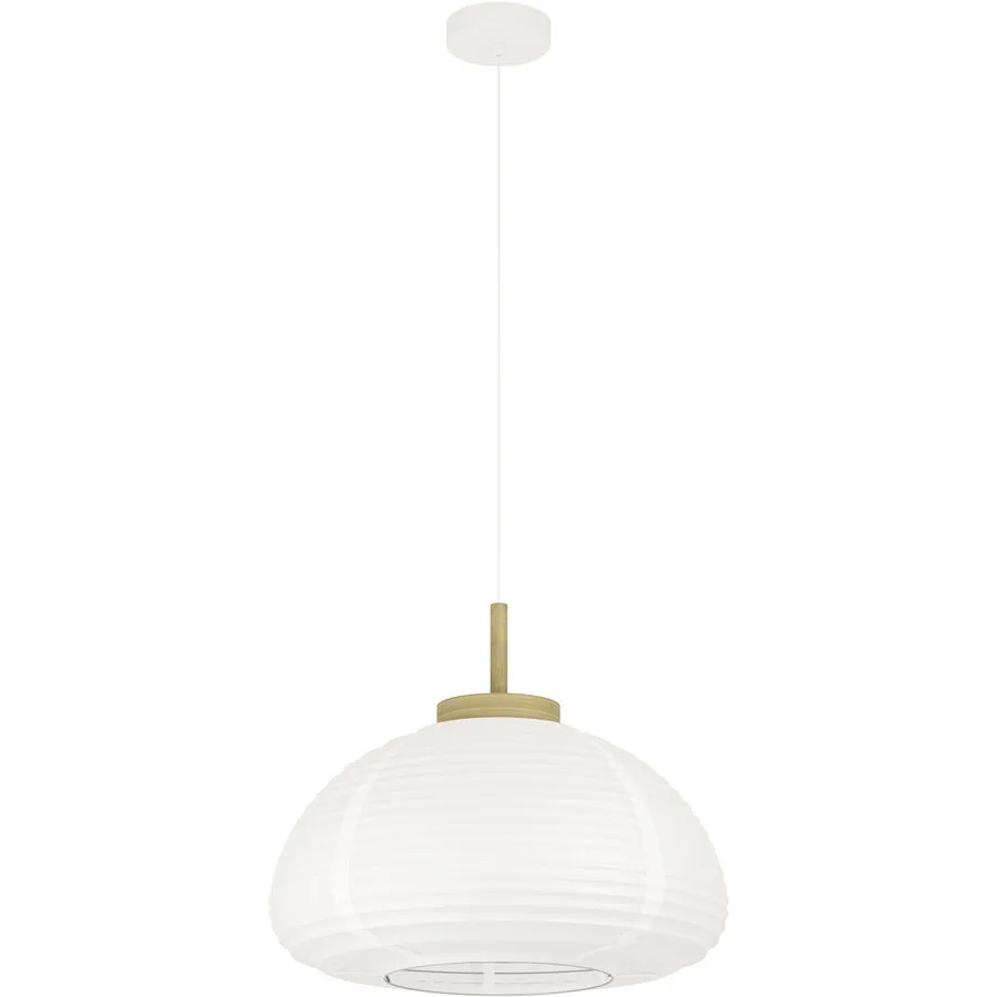 Eglo Pendellampe Summerhill Braun/Weiss Stahl/Holz 110 cm - Farbe: weiss/braun - Material: Holz/Stahl