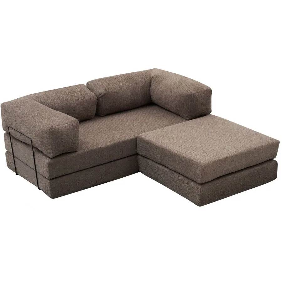 Bettsofa Foldbar Grau Fabric: 100% CHENILLE B 190 T 95 cm