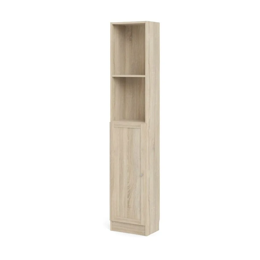 Base Regal 1 Ablage und 1 Tür Eiche Struktur Dekor.