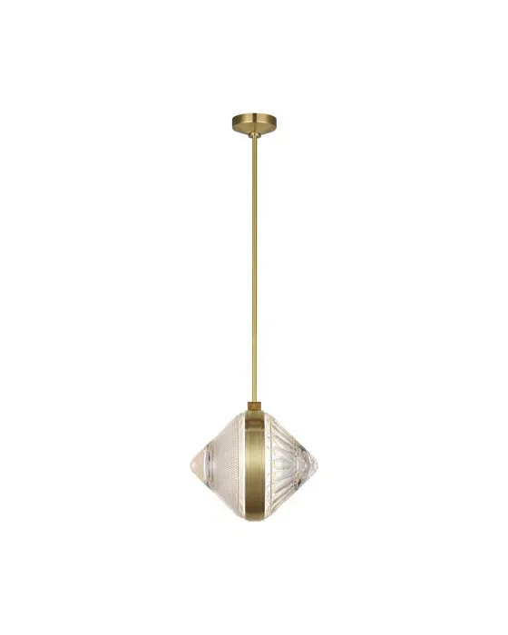 Copper Coast 15" PendantKaro and Olive Cut Brass