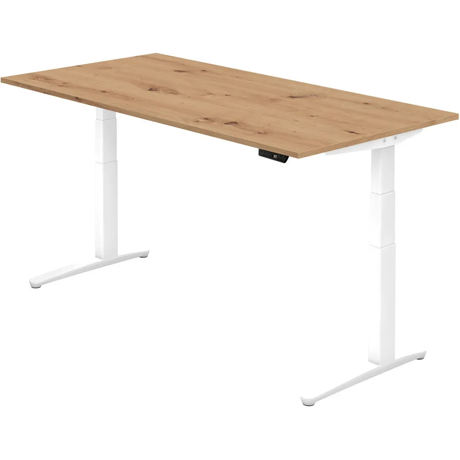 Schreibtisch Office Asteiche Holzwerkstoff Höhenverstellbar B 200 T 100 cm