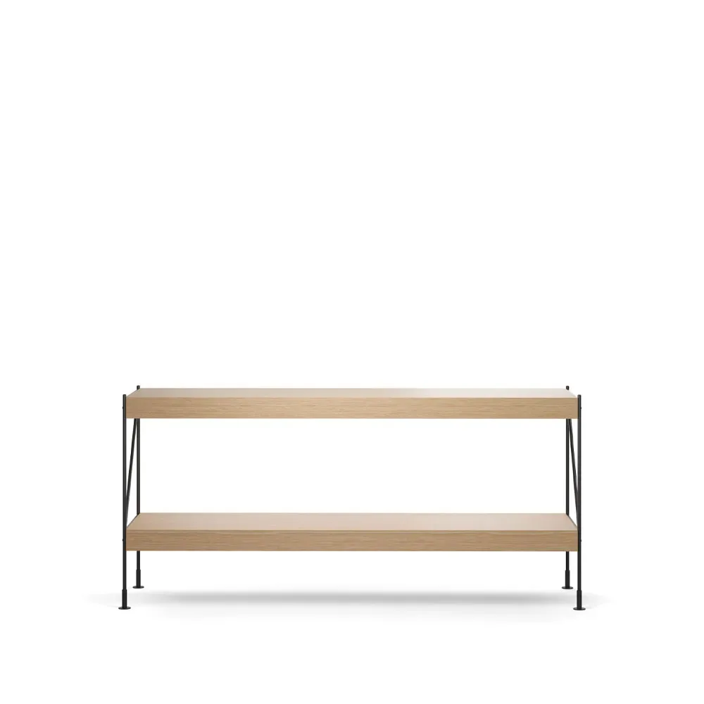 Audo Copenhagen Zet hyllsystem natural oak, 1x2, black steel base