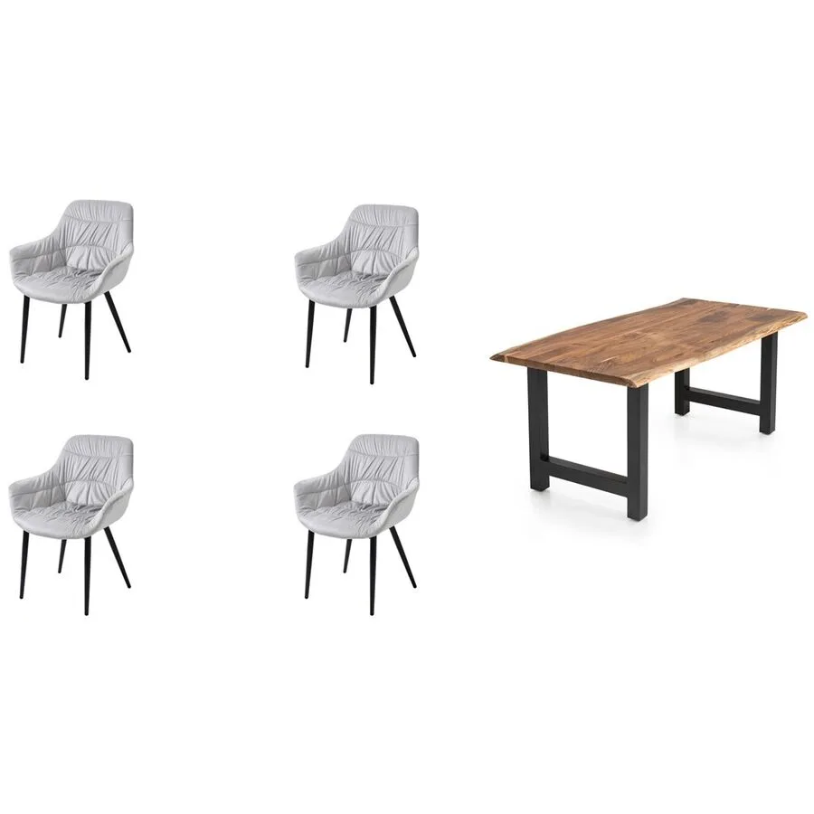 Essgruppe Eats natur Akazie/Samt B 160 T 85 cm 4