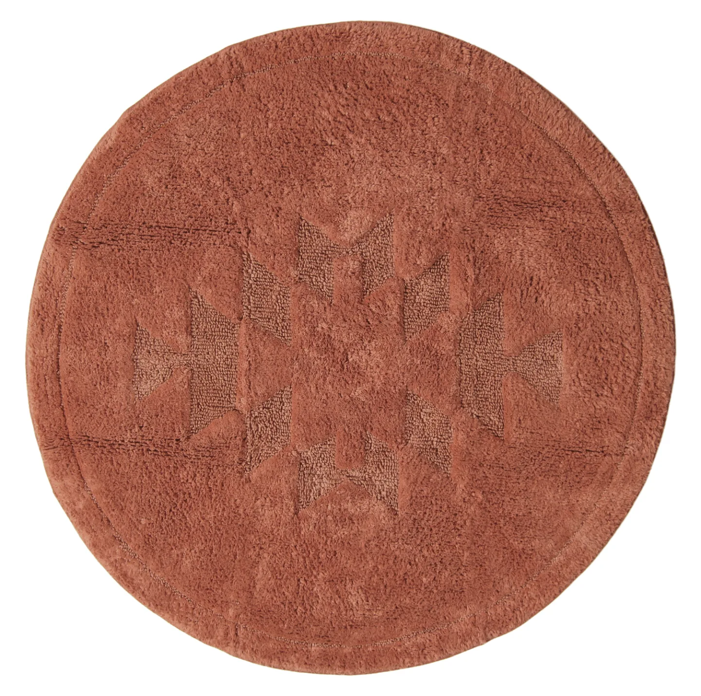 Rund baderomsmatte - Gertie (terracotta) (Størrelse: Ø 65 cm)