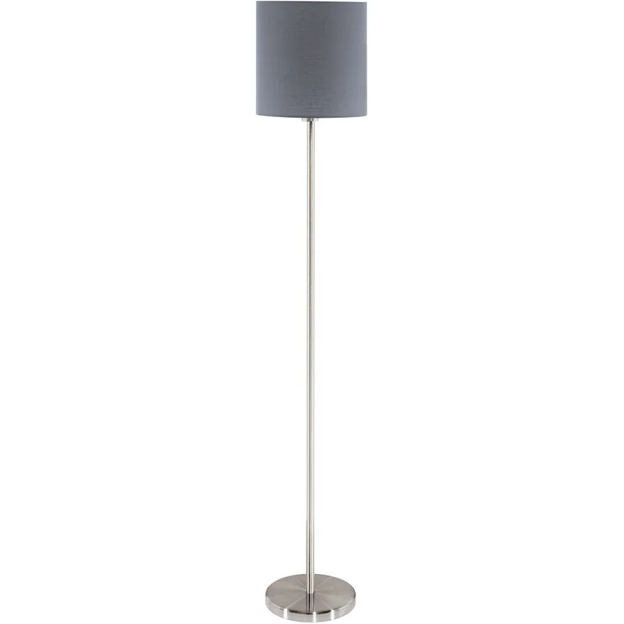 Eglo Stehlampe Pasteri Grau Stahl 157.5 cm - Farbe: Nickel matt