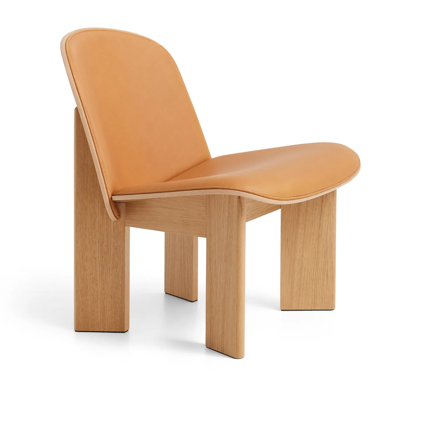 HAY - Chisel Lounge Chair - Water-based lacquered oak Front upholstery, Sense Cognac Leather - Fåtöljer - Andreas Bergsaker