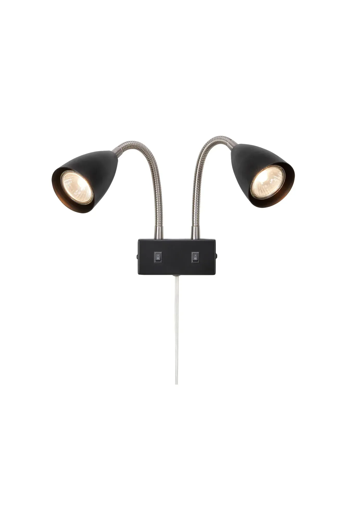 Ciro Nachttischlampe Schwarz/Stahl Doppelt