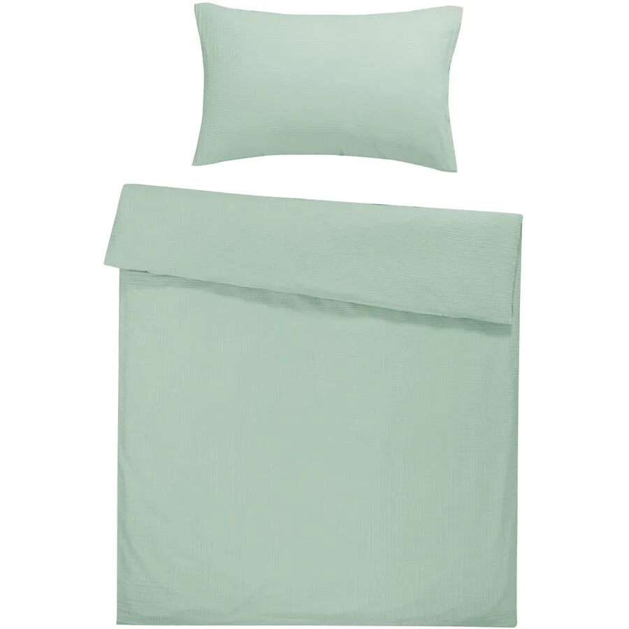 Flair Bettwäschegarnitur Seersucker Grün Stoff 200 cm - Farbe: Mint Green - Material: 100% Baumwolle