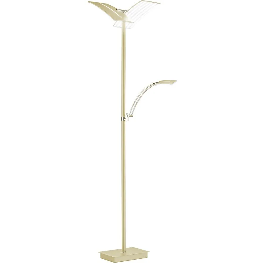 Stehlampe Collina Weiss Metall 32 cm 182 cm - Farbe: Champagner - LED - Lichtfarbe: Extra warmweiss - LED Energiesparlampen