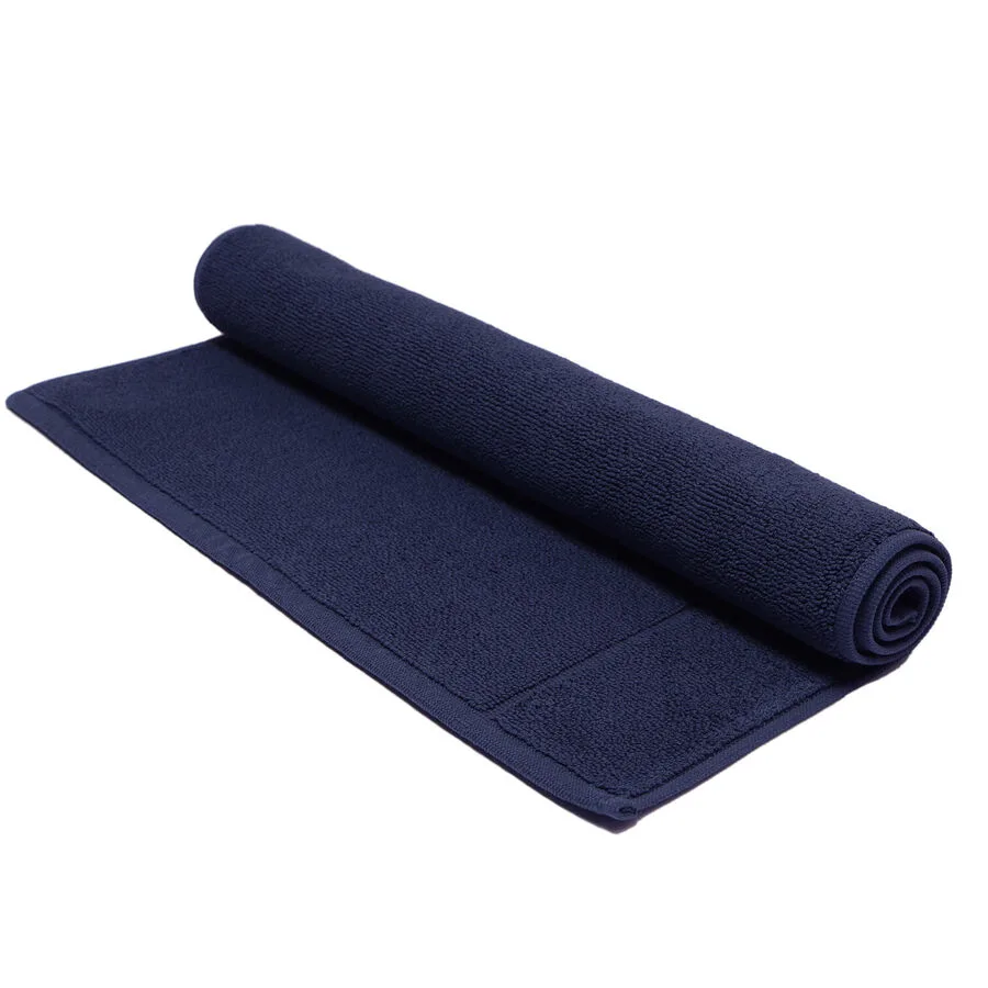 Living Home Badteppich Softfeel navy blau Baumwolle 50 x 80 cm Rechteckig