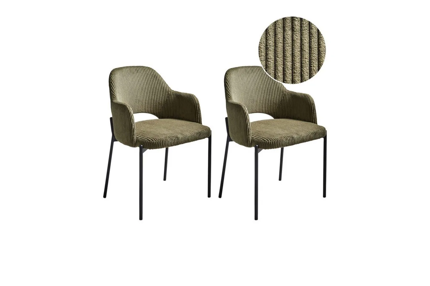 Set med 2 matstolar Raton - Grön, Svart