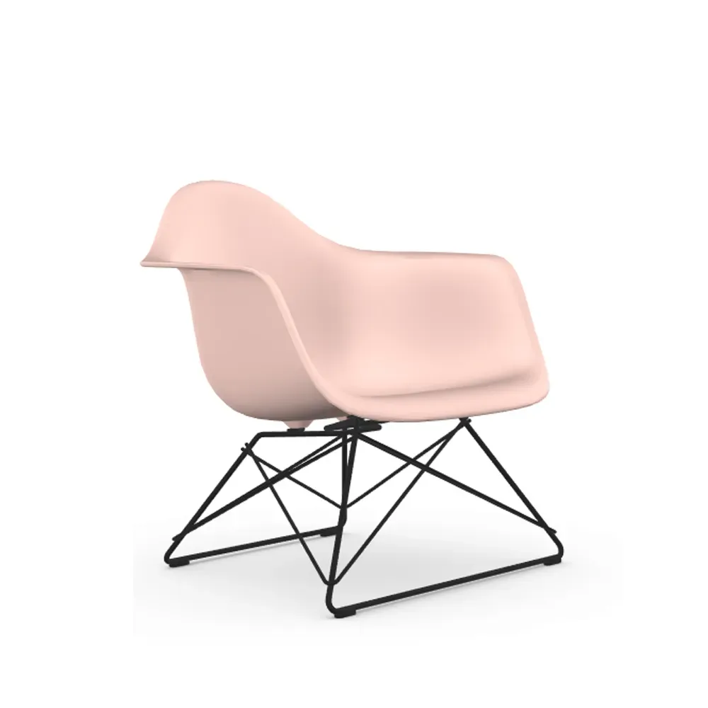 Vitra Eames plastic armchair LAR fåtölj Pale rose-Black