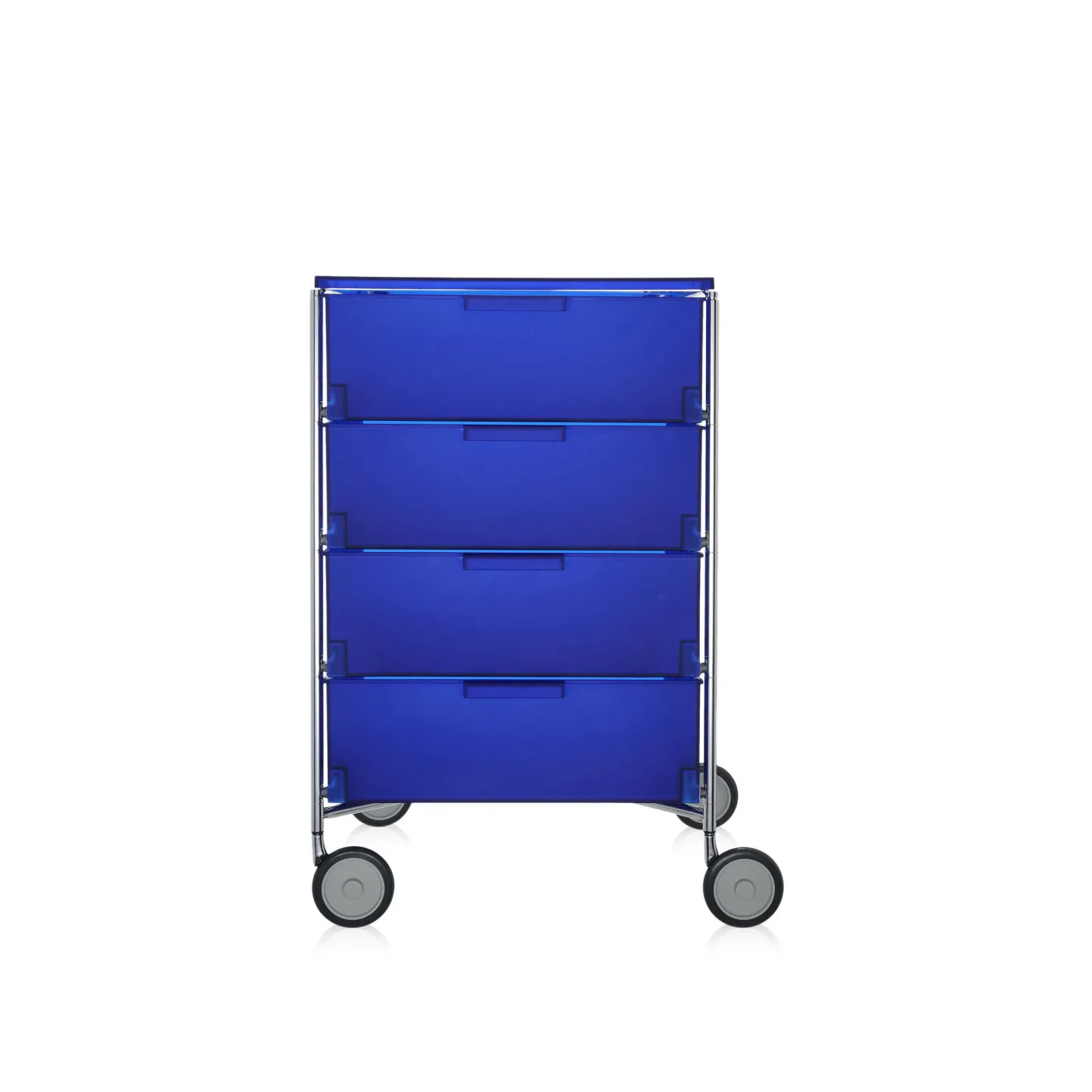 Kartell - Mobil 4 Drawers with Wheels Cobalt Blue - Hurtsar - Atonio Citterio,Oliver Löw - Blå - Metall/Plast