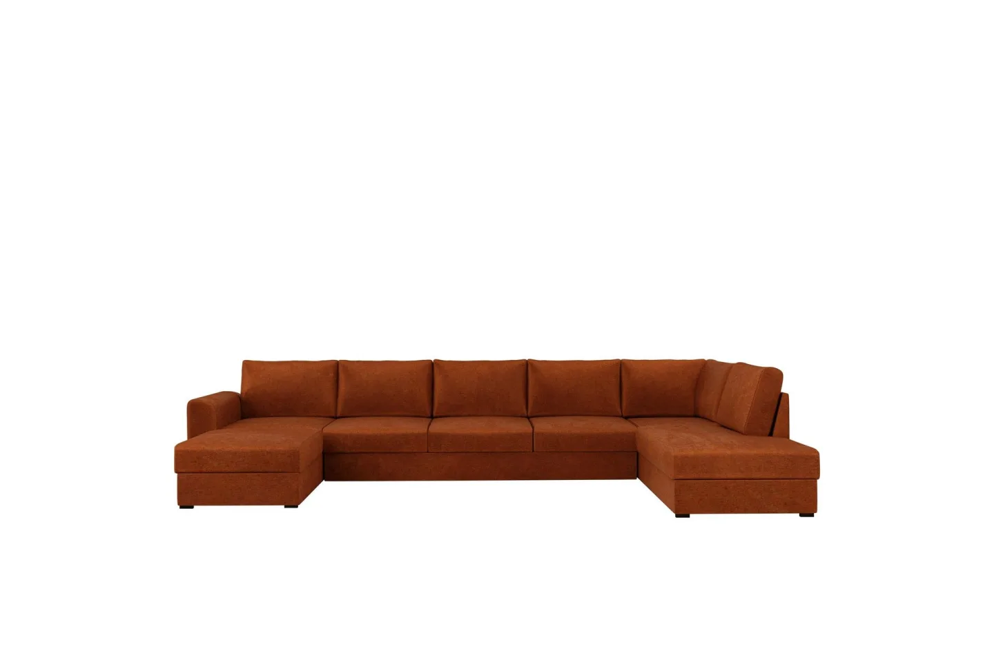 Taberk Bäddsoffa med Divan och Schäslong 5-sits i Chenille - Orange