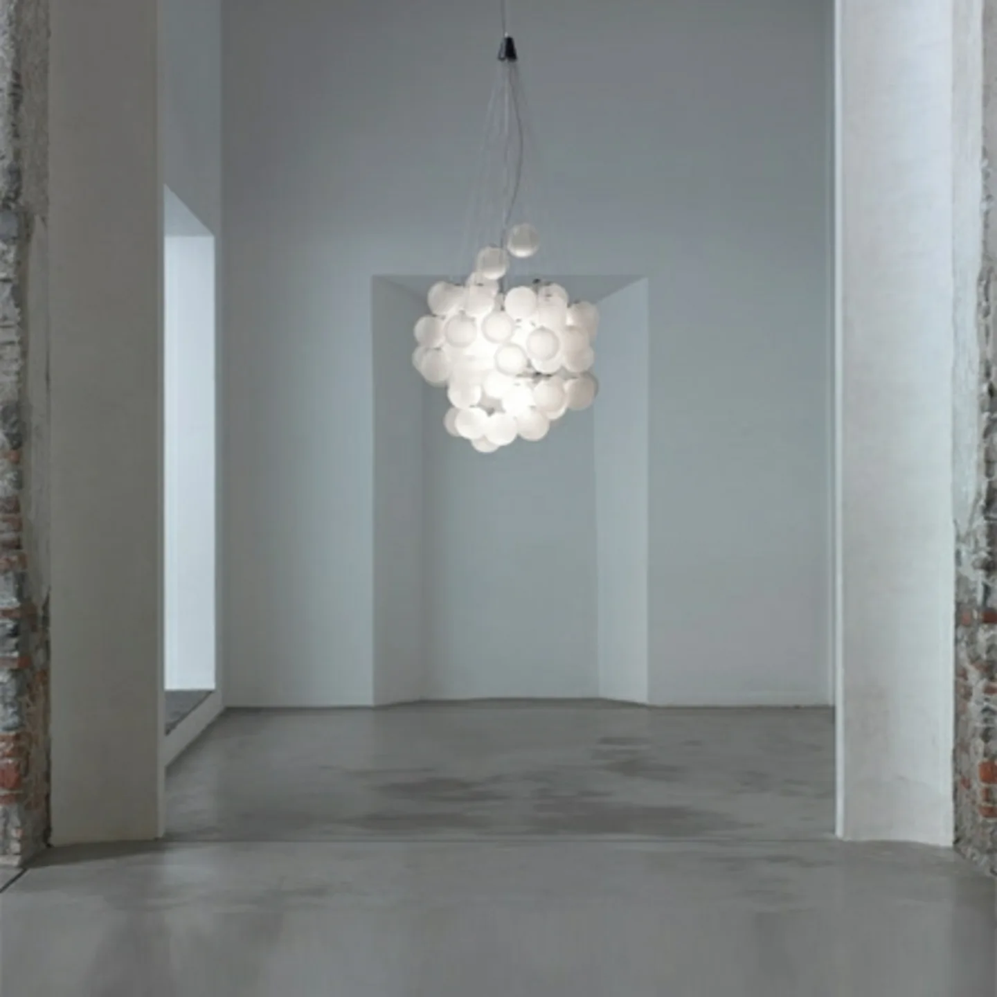 Stochastic 72 Pendelleuchte 2700K Opal Weiß - Luceplan - Wohnzimmer - Glas