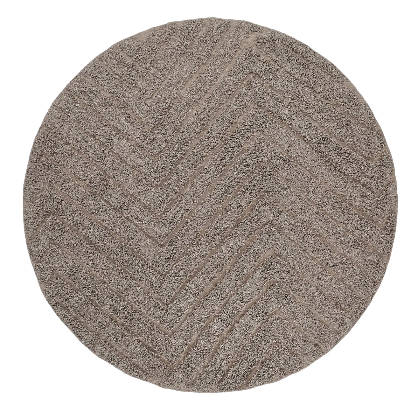 Runde tepper - Conara Natural Cotton Shaggy (taupe) (Størrelse: Ø 200 cm)
