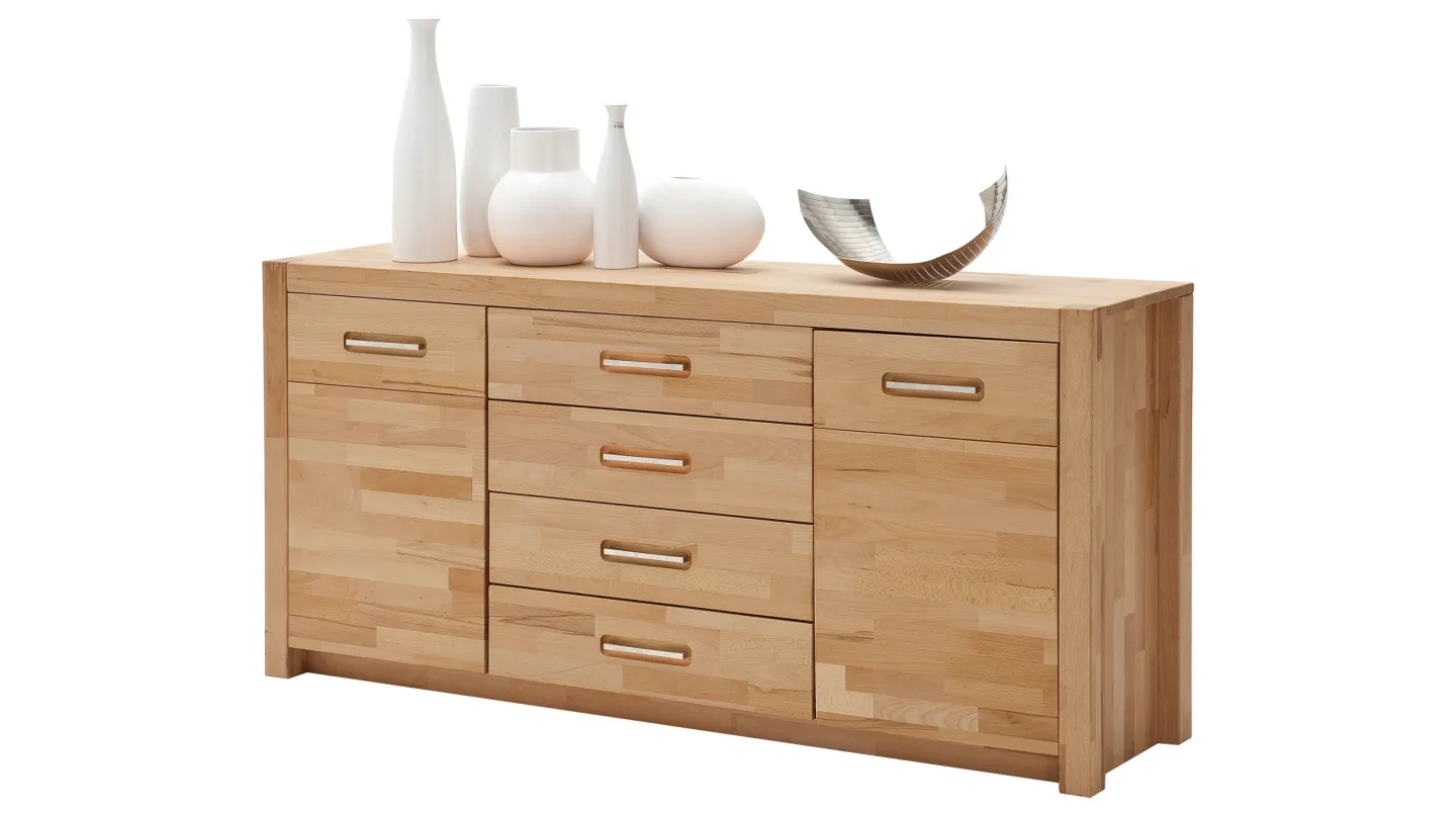 Sideboard mit 4 Schubladen Kernbuche massiv geölt 163 cm - FENJA