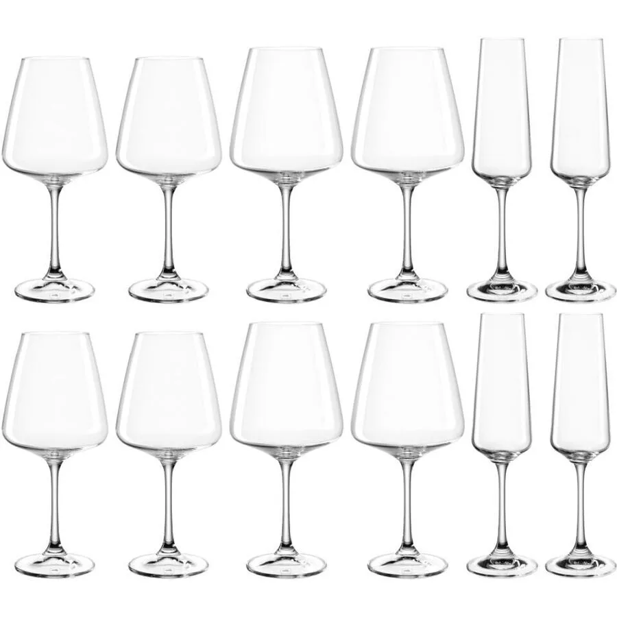 Weingläser-Set 12-tlg. Leonardo Transparent Kristallglas H 23 cm 0.66 l 12 Stk