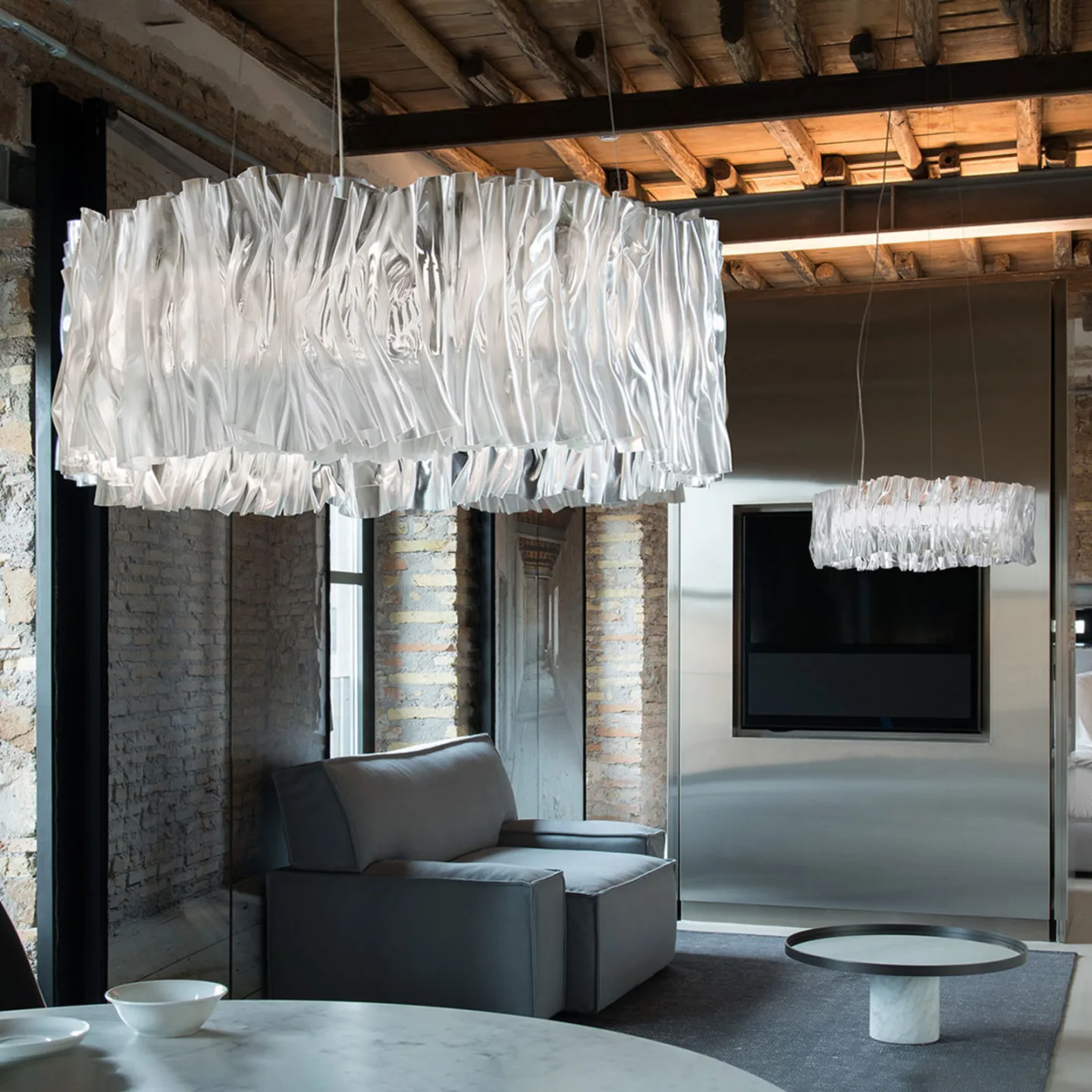 Accordéon Pendelleuchte 2700K White - Slamp - Wohnzimmer - Design - Kunststoff