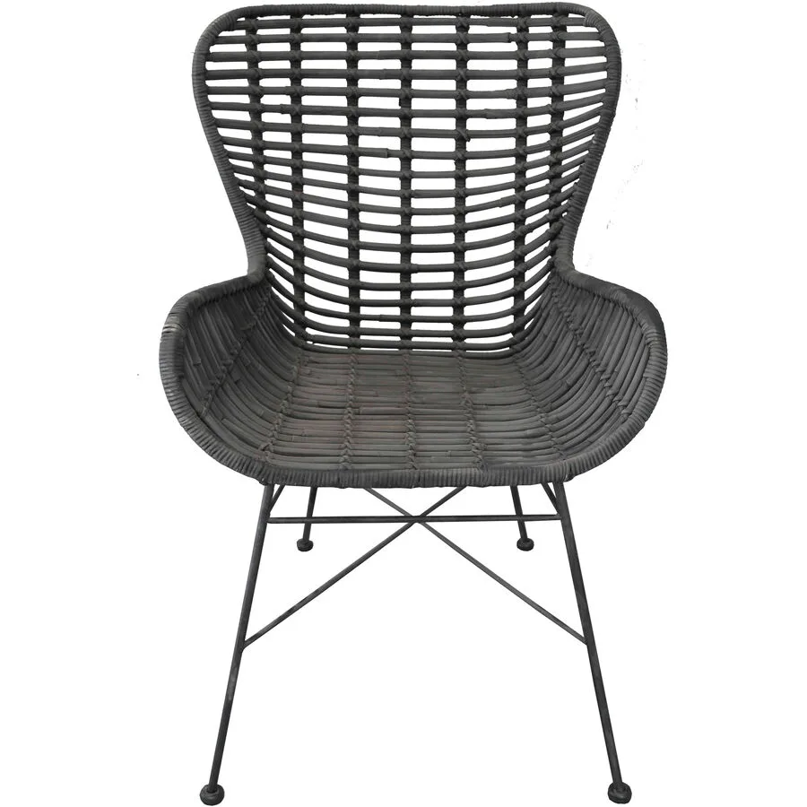 Schalenstuhl Tan schwarz Rattan